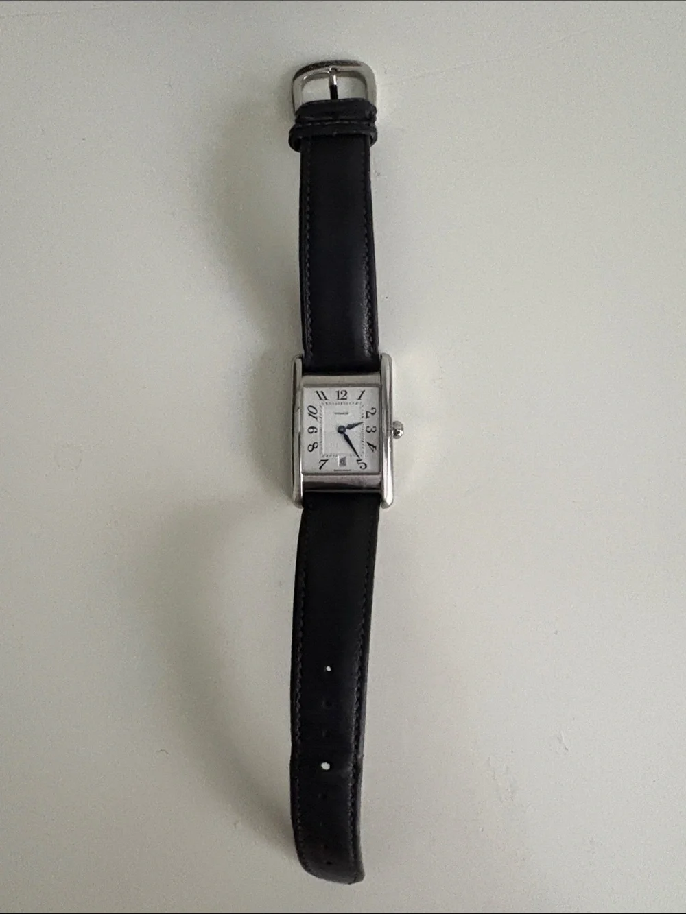 Coach W502B Swiss Quartz Watch – Black Leather Strap | Classic Rectangle Watch